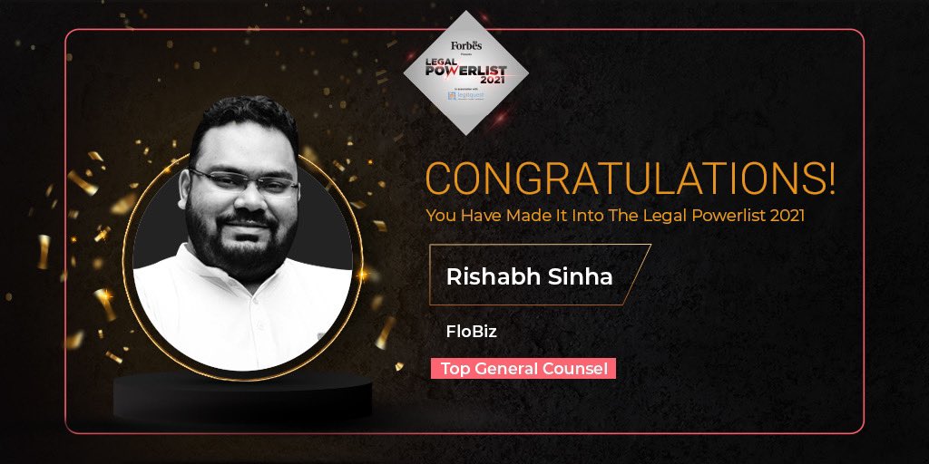 ForbesIndia's tweet photo. Unveiling #LegalPowerlist2021 and honouring the brilliant top general counsels of Indial ! #ForbesIndia and #LegitQuest CONGRATULATES Rishabh Sinha for his phenomenal performance.
@FloBizOfficial https://t.co/Vv4wMYdISP