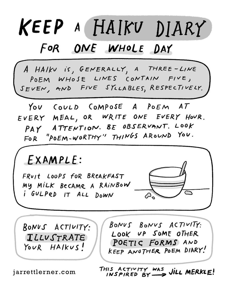 Happy National Poetry Month! Here’s a poetry activity that you can download and print for free from the Activities page of my website, along with a couple hundred others. Find them all here: jarrettlerner.com/activities/