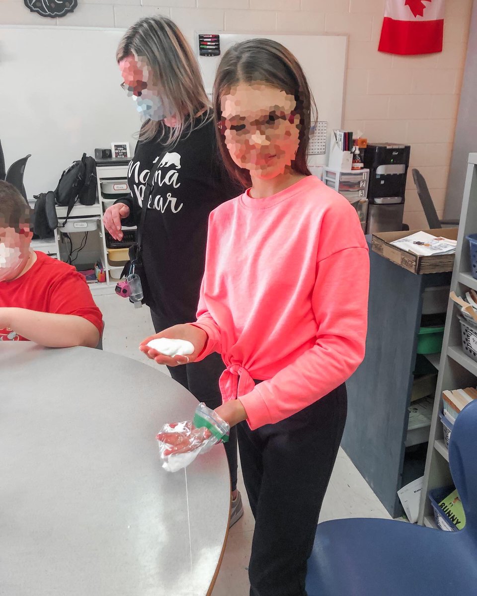 Ms_Maguire_'s tweet photo. Yesterday we mixed various liquids to see if any would have a chemical reaction. The students were successful and we were able to make goo from their findings! #science #grade5 #scienceexperiment https://t.co/63a4Nlv6Un