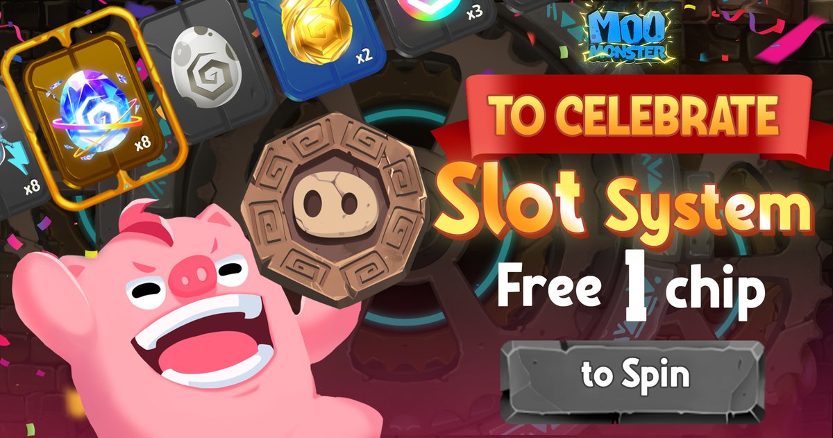 MooMonsterNFT's tweet photo. To celebrate the arrival of new features🎉, Slot system.🎮

😋 If this post reaches 50 retweets, we will giveaway 1 Slot ticket to all users.

Let’s go Moomers show us your power💪🏻

#Moomonster #Gacha #Slot #NFTgame #Gamefi https://t.co/Q98h5675XQ