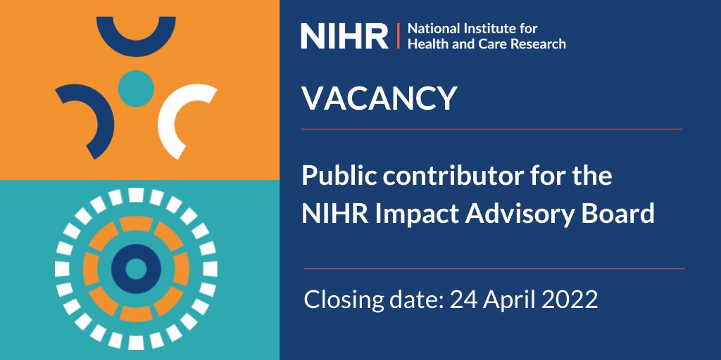 NIHRinvolvement's tweet photo. Do you have an interest in health and social care research? Do you have lived experience of a condition, or are a carer or have a general interest in health or research? The NIHR are seeking a public contributor board member for the Impact Advisory Board.
https://t.co/qCiohYDyYX https://t.co/mT3RM0D0cw