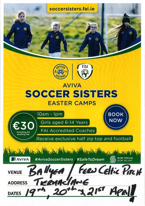 cellnet_ie's tweet photo. Enjoy the fun this Easter and join the Soccer sisters Easter Girls Soccer Camp in Ballyea this April. Hurry though only 6 spaces left!

Cellnet proudly supporting local communities!

#LookForLocal https://t.co/oPuaH4oL3f