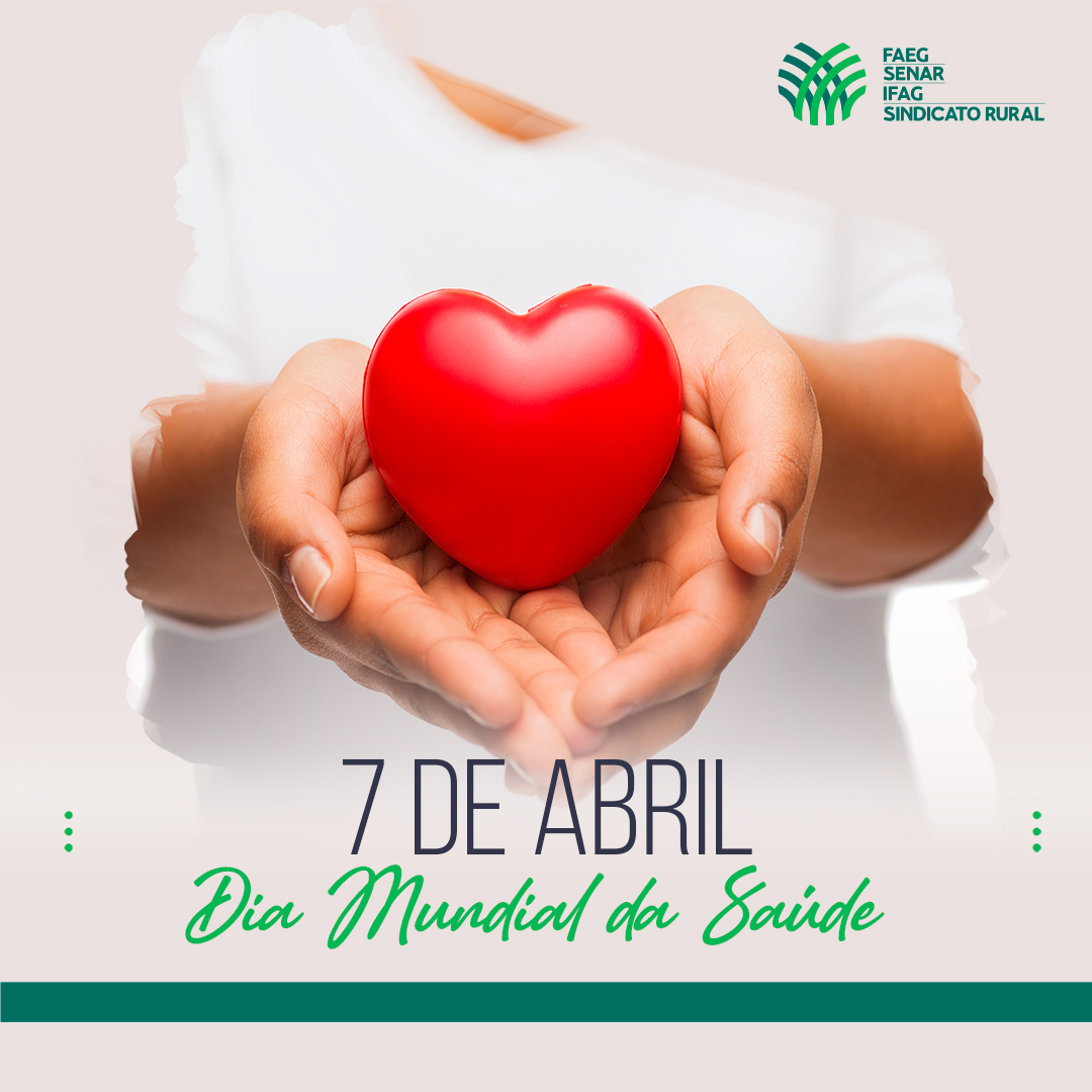 SistemaFaeg's tweet photo. Feliz dia mundial da saúde. Que seja todo dia em nossas vidas!
⠀
#DiaMundialDaSaude #Saude #SistemaFaeg #SenarGoias #IFAG #SindicatosRurais https://t.co/NFLxBDhL1e