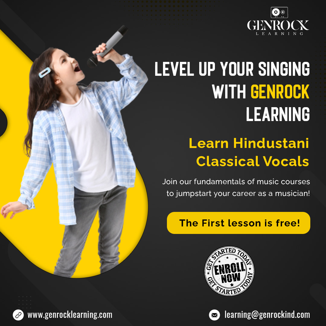 Genrockind's tweet image. Learn Hindustani Classical Vocals with GenRock, our first lesson is free. So don't waste your time, and enroll now.

Contact us to join today. 👇

Mail Us: learning@genrockind.com

Connect us on Whatsapp : +91 7204719936 &amp;amp; +917650036859

genrocklearning.com

#musiclesson