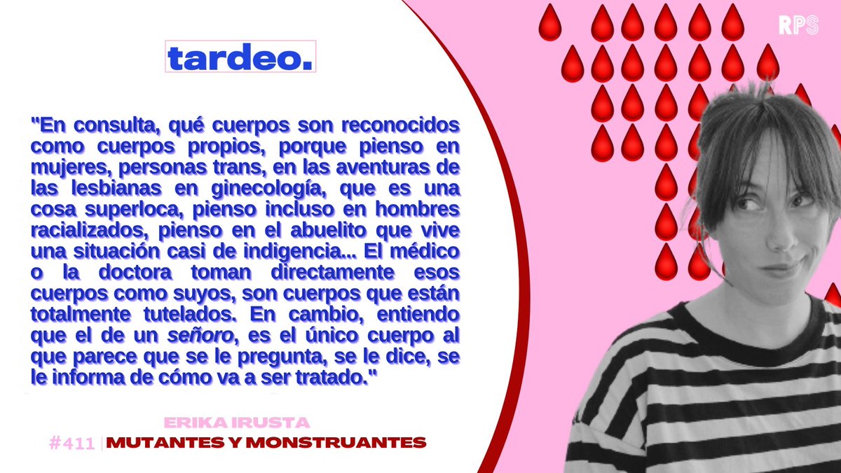 Tardeo__'s tweet photo. Erika Irusta se ha vuelto a marcar un episodio increíble sobre diferentes realidades de la menstruación. Esta vez menstruar siendo disca en una sociedad capacitista con 
@Tuyirum  y @melidrami.

🔊 https://t.co/FaSAUUEywd https://t.co/lhQ8zmUq66