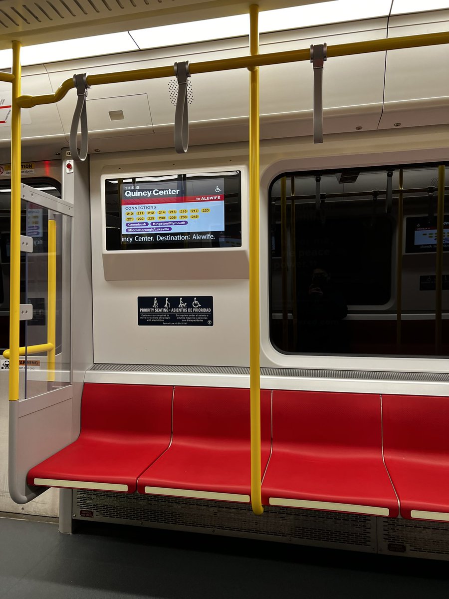 First time being on a new Red Line train. Brightened my mood this morning. <a href="/MBTA/">MBTA</a>