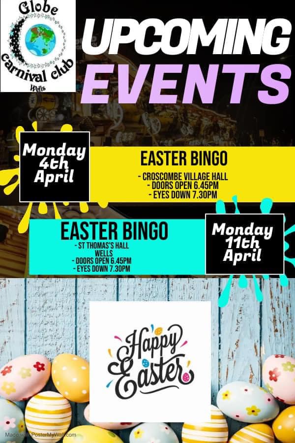 Tonight's the night - our second &amp; Last Easter Bingo for 2022!
 
📍St Thomas' Hall, Wells
⏰Doors Open 6:45pm
👀 Eyes down 7:30pm

Lots of prizes to be won!