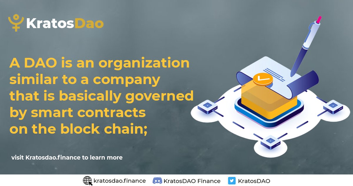 💥 A DAO is an organization similar to a company that is basically governed by smart contracts on the block chain; visit Kratosdao.finance to learn more🔥
#optimism #Ethereum #ETH #KratosDAO