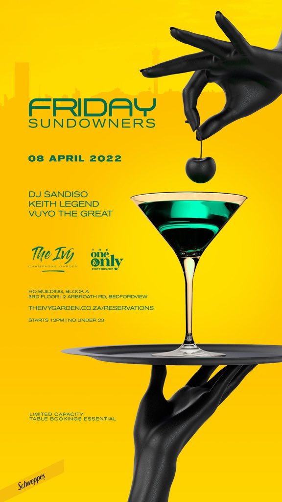 VuyoTheGreat's tweet image. Friday Sundowners got @DJSandisoSA @Keith_Legend tomorrow… 

Add 8 April to memorabilia😉

#TheOneAndOnlyExperience
