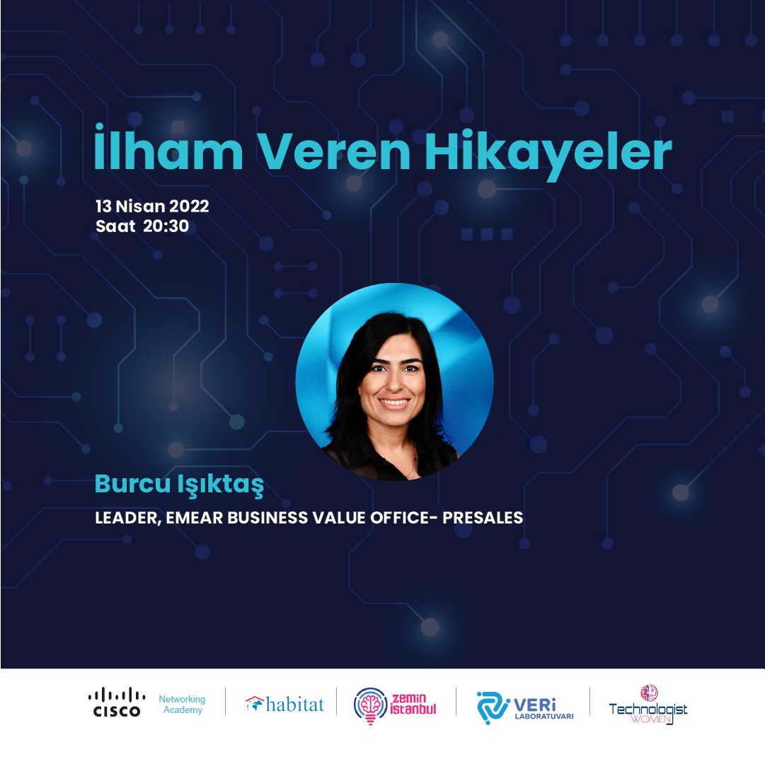 habitatdernegi's tweet photo. Bilişimde Genç Hareket Projesi kapsamında düzenlediğimiz “İlham Veren Hikayeler” oturumuna davetlisiniz! 

Kıdemli Yönetici Burcu Işıktaş'ın ilham veren kariyer yolcuğunu kendisinden dinlemek için bize katılın.  

Kaydolmak için 👇 
https://t.co/FKGMQkI1wi

#networksecurity https://t.co/oPdRCMqNFv