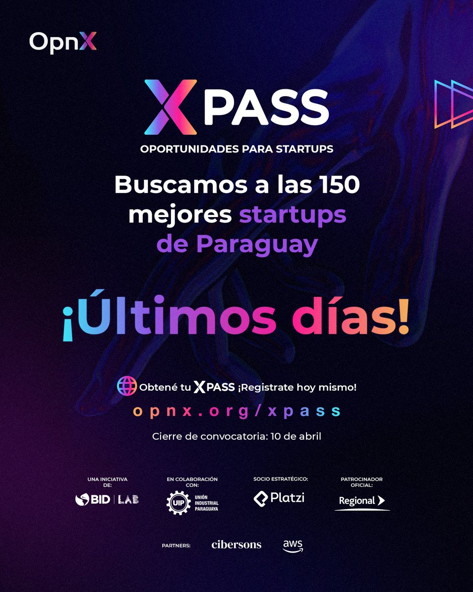 FundamentaH's tweet photo. Aprovecha esta oportunidad e inscribe a tu startup! Mas info en https://t.co/xFuq8o1xSp @opnx 
Cierre de convocatoria: 10 de abril https://t.co/5zCNdI87lu