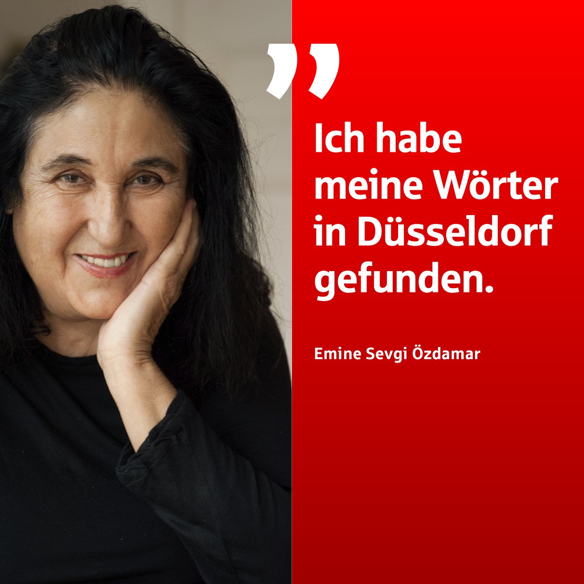 sskduesseldorf's tweet photo. Düsseldorfer #Literaturpreis geht an Emine Sevgi Özdamar: Die deutschtürkische Schriftstellerin wird für ihren Roman "Ein von Schatten begrenzter Raum" @suhrkamp geehrt. Der Preis ist mit 20.000€ dotiert und wird seit 2002 von der Kunst- und Kulturstiftung der #SSKD vergeben. https://t.co/8uOc5H57pW