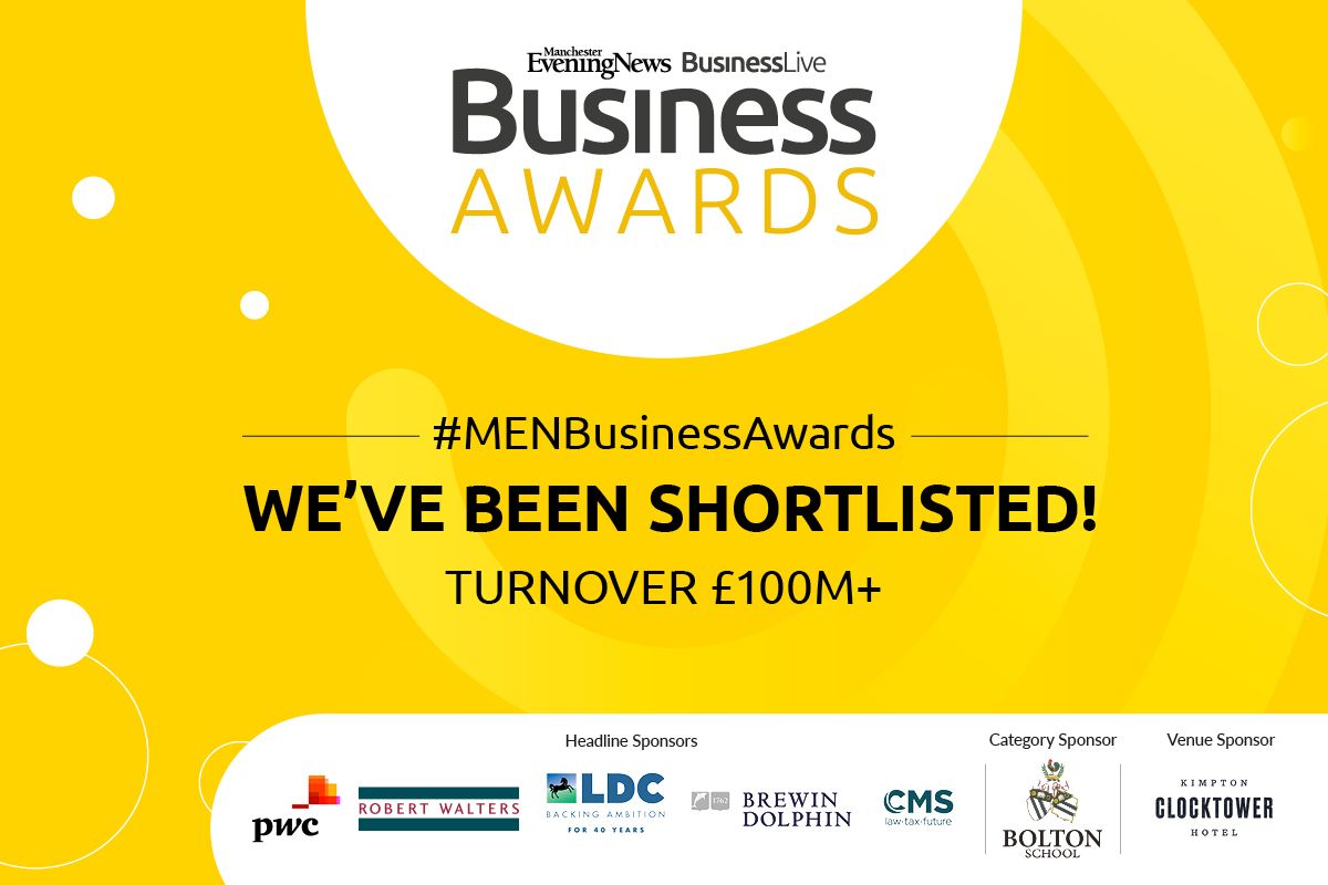 Tonight, Ian Robb and Gilbert Davids will be representing The Vita Group at the #MENBusinessAwards. Vita has been shortlisted in the £100m+ turnover category by this year's judges.

The Vita Group was chosen as a finalist in the largest turnover category.

Good luck to everyone!
