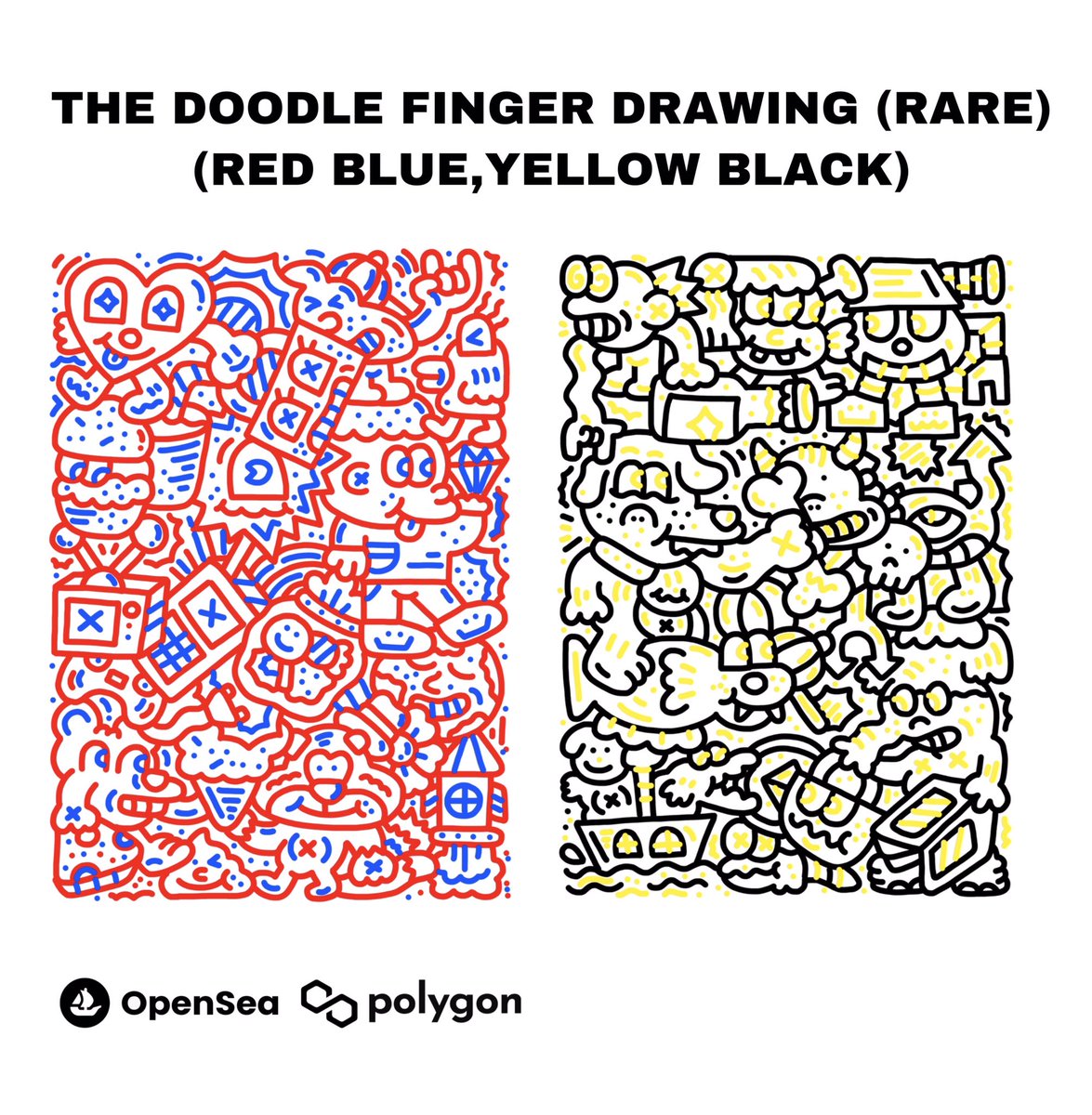 Black Doodle Finger Drawing &amp; Rare Doodle. 
My Doodle Artwork Were Sketched By My Finger Every Single Pieces Available on Polygon! Price from ETH (MATIC) 0.015 - 0.025 WETH

opensea.io/collection/doo…

#Doodle #NFTcollector #NFTCommunity