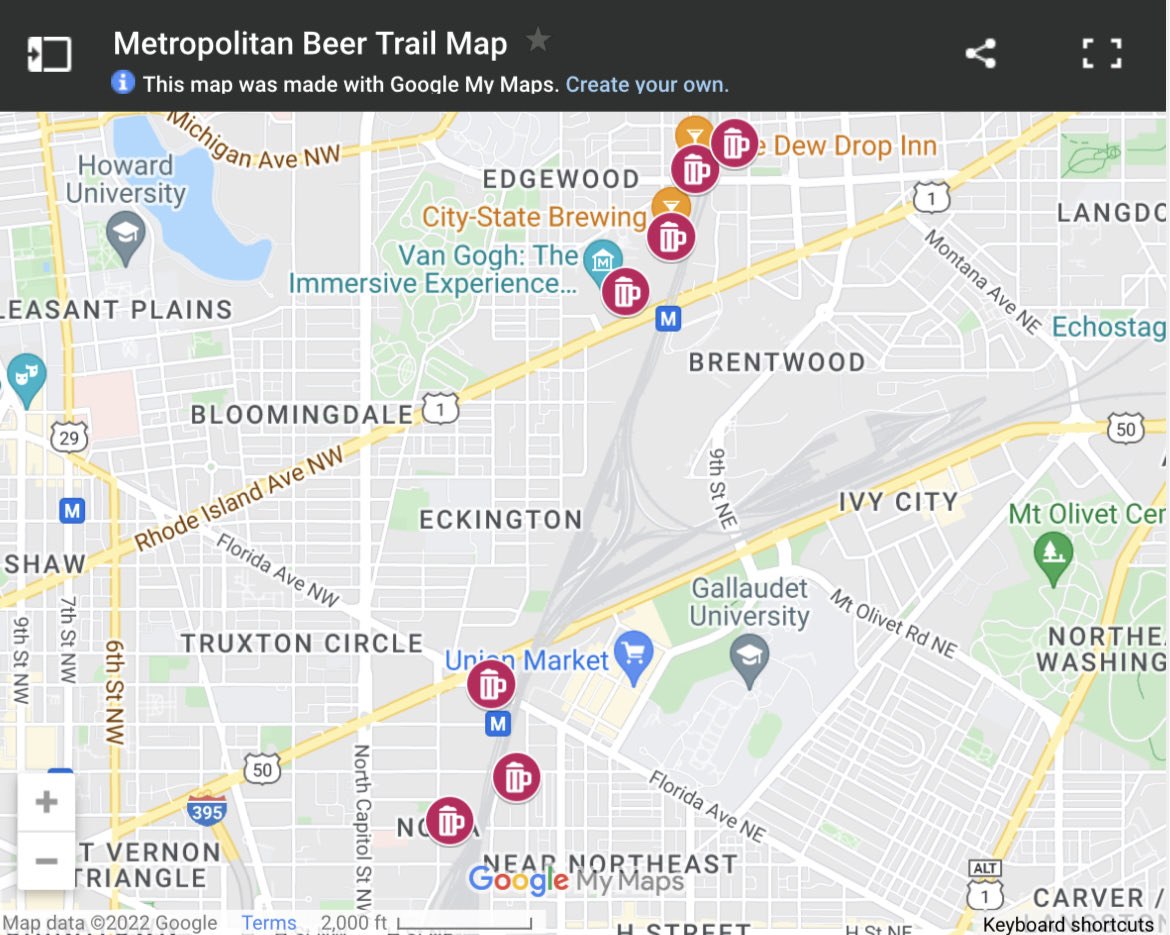 For #NationalBeerDay, @NoMaBID is unveiling the Metropolitan Beer Trail connecting 7 breweries and brew pubs along the Met Branch Trail. Bike, run, or walk to all 7! #DrinkMBT nomabid.org/metropolitan-b…
