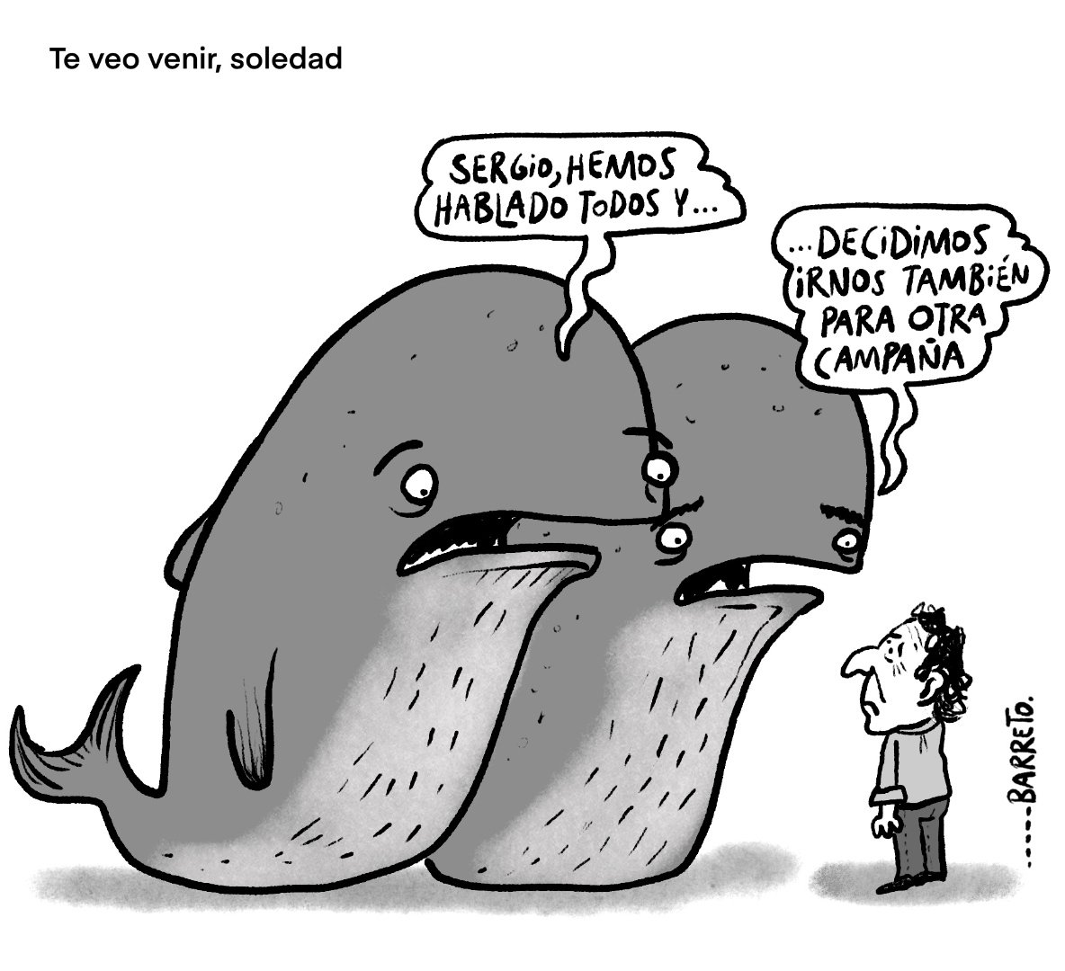 betobarreto's tweet photo. Te veo venir, soledad
#coalición #campaña #elecciones #pacto #fico #fajardo #alianzas #negret #prada #votos #presidencia #colombia #ballenas #caricatura #cartoon https://t.co/PRbGtb04cC