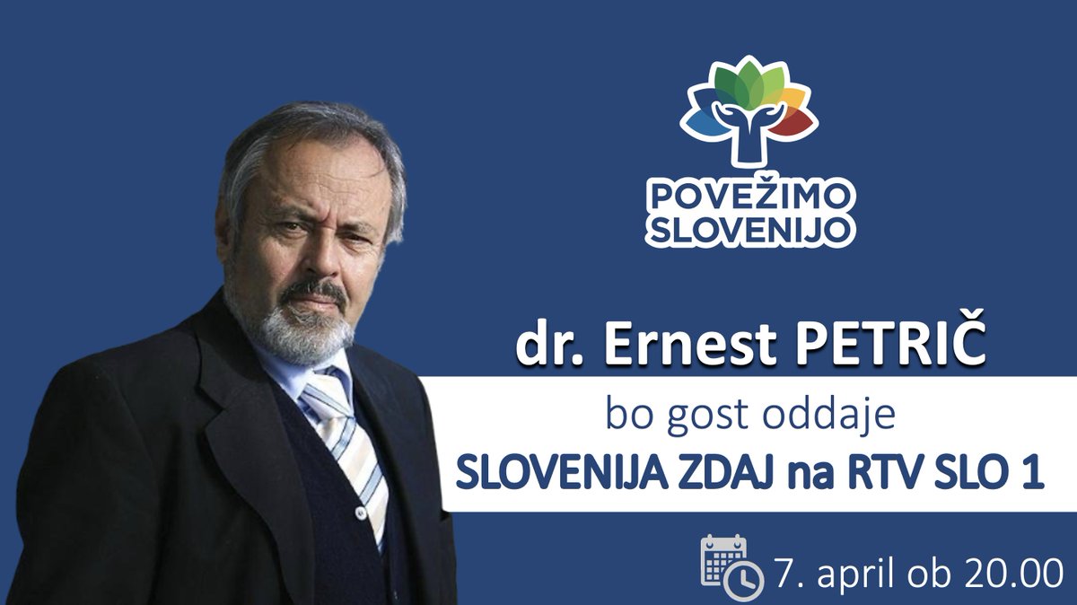 Ne zamudite nocojšnje oddaje Slovenija zdaj na <a href="/RTV_Slovenija/">RTV Slovenija</a>, kjer bo gostoval dr. Ernest Petrič: »Slovenija je tragično razdvojena, razklana. Upam, da bodo volivci nagradili tiste, ki si prizadevajo za sodelovanje, in ne tistih, ki sejejo razdor.« 
#PovežimoSlovenijo🤝🇸🇮