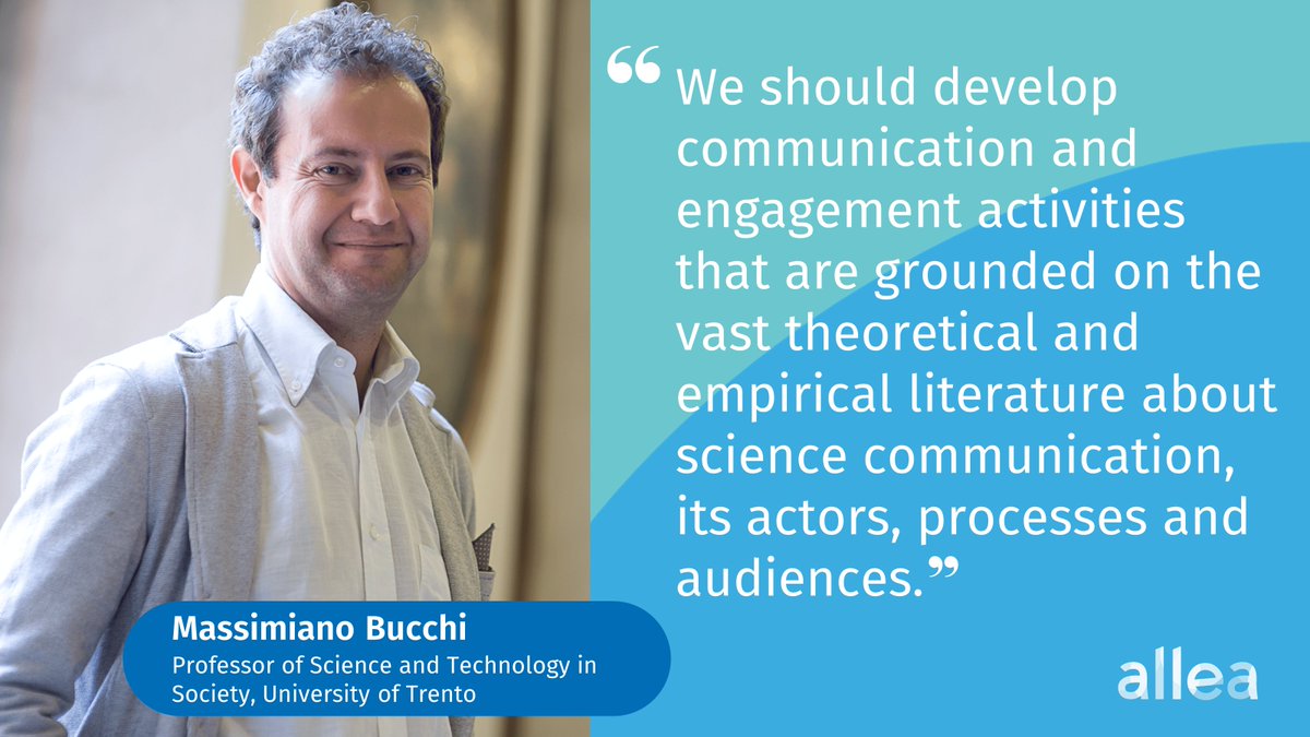 ALLEA (@allea_academies) on Twitter photo As the field of #ScienceCommunication becomes more established, Prof <a href="/MassiBucchi/">Massi Bucchi</a>, Director of
<a href="/ScicommTrento/">SciComm Master | Trento University</a>, highlights the importance for #SciComm strategies to be more empirically grounded.
Read the full interview 🔗allea.org/massimiano-buc…
#ScienceAndSociety #WissKomm As the field of #ScienceCommunication becomes more established, Prof <a href="/MassiBucchi/">Massi Bucchi</a>, Director of
<a href="/ScicommTrento/">SciComm Master | Trento University</a>, highlights the importance for #SciComm strategies to be more empirically grounded.
Read the full interview 🔗allea.org/massimiano-buc…
#ScienceAndSociety #WissKomm
