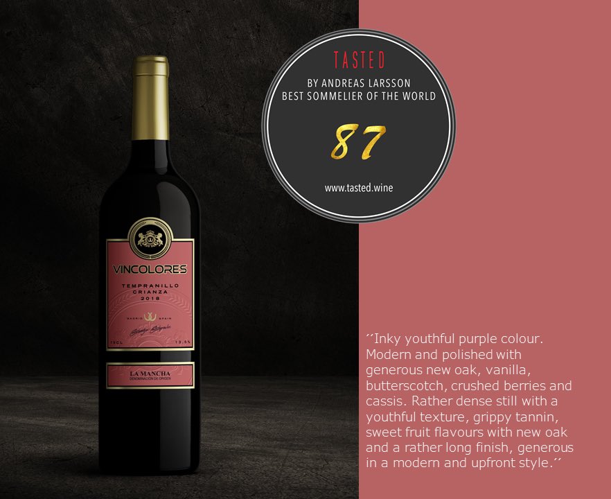 vincolores's tweet photo. Tasted by Andreas Larsson the best sommelier of the world, in France 2022 #vincolores #tempranillo #redwine #crianza #wine #winetasting #tasted #sommelier https://t.co/14EsR8lOiS