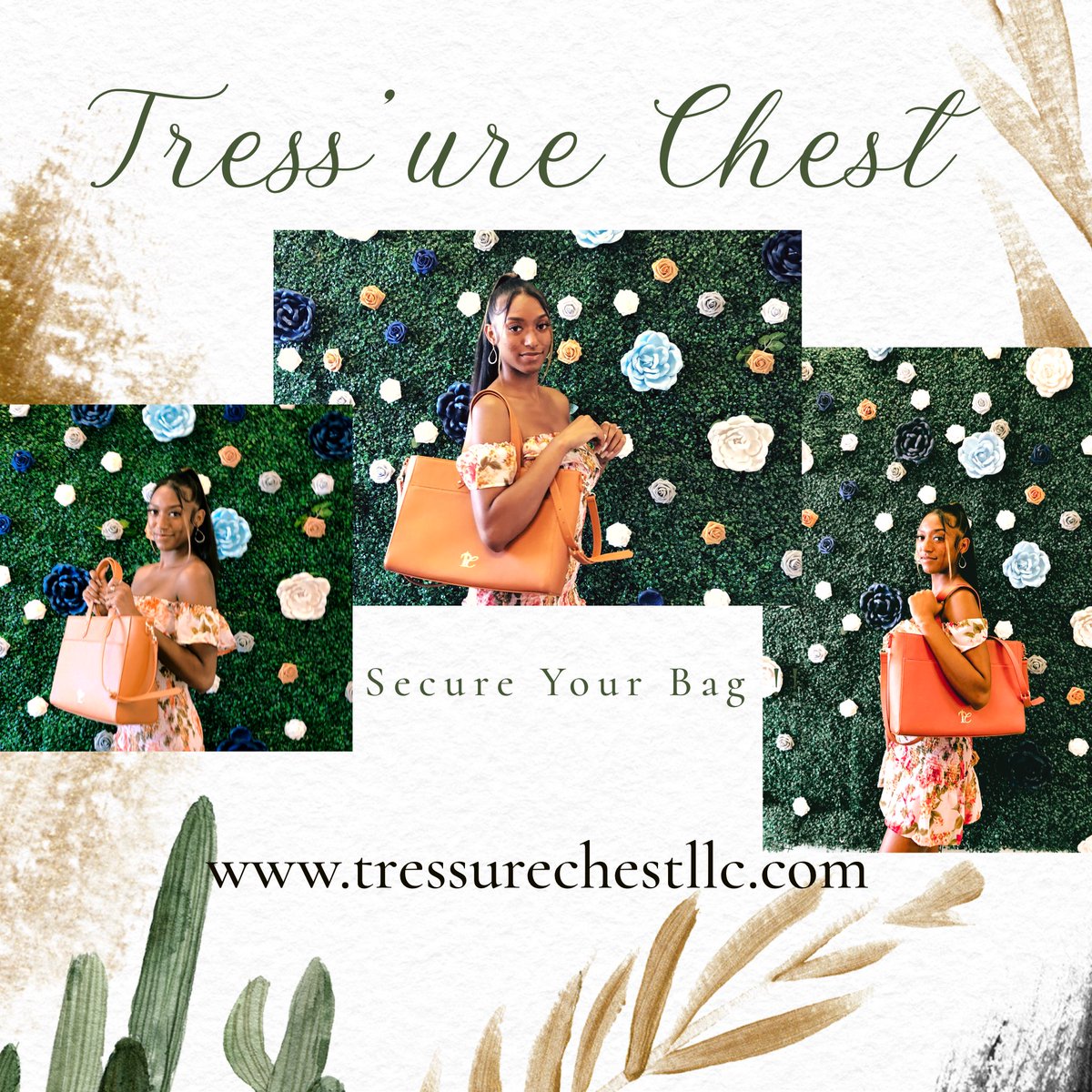 Secure your bag ! “Tote Me” tote bags currently available for Preorder in brown or pink ! tressurechestllc.com