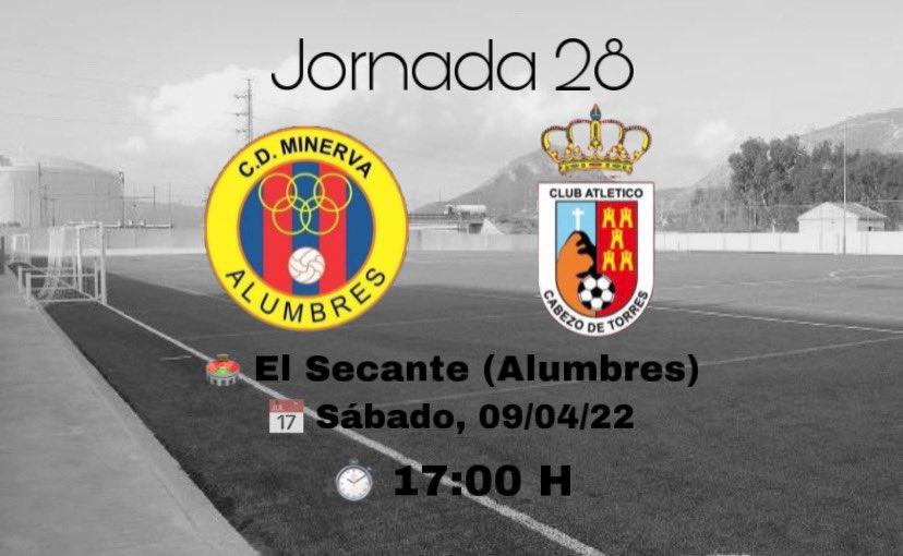 ⚔️ JORNADA 28 ⚔️

🆚 <a href="/DeCabezo/">C. A. Cabezo de Torres</a> 
📅 09.04.22
⏱ 17:00 H
🏟 El Secante (Alumbres)