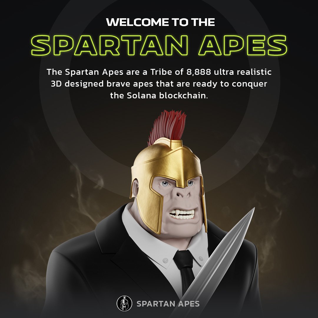 What’s cool about #SpartanApes?
They’re customizable - there are no limitations except for your imagination!

They always have at least one of the following attributes:
-Helmet
-Armor
-Weapon

#NFTart #NFT #NFTCollection #NFTCommunity