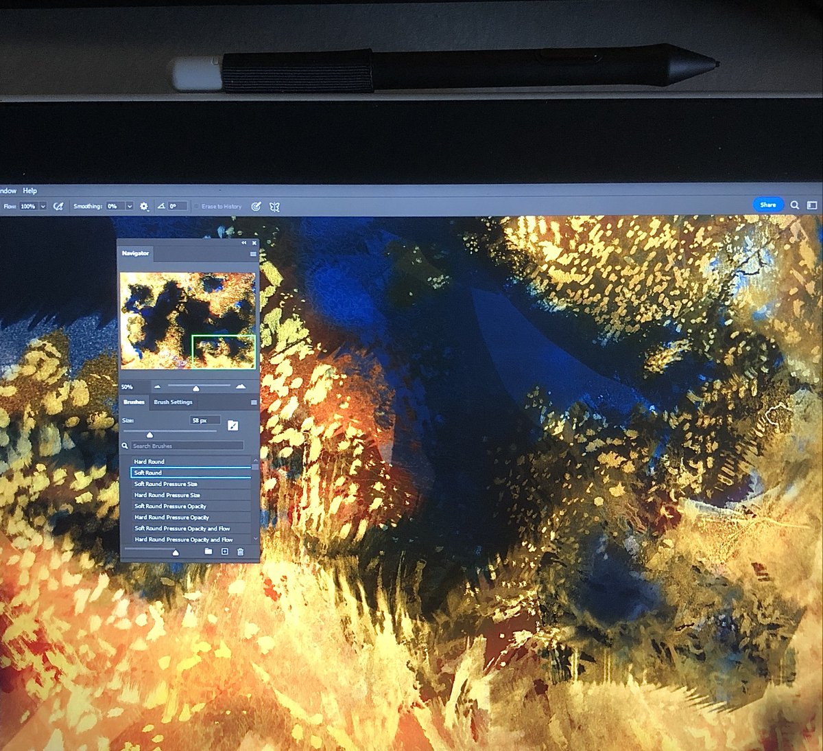 camilographics's tweet photo. @ArhantaComics @wacom @ArtRage @NASA @NASAJPL @CassiniSaturn @CornellAstro @esa @ArhantaStudio Kraken's song calls me... #ampainting #Saturn #Titan #Sea #KrakenMare #nftart #surrsci https://t.co/x9jjzidyL2