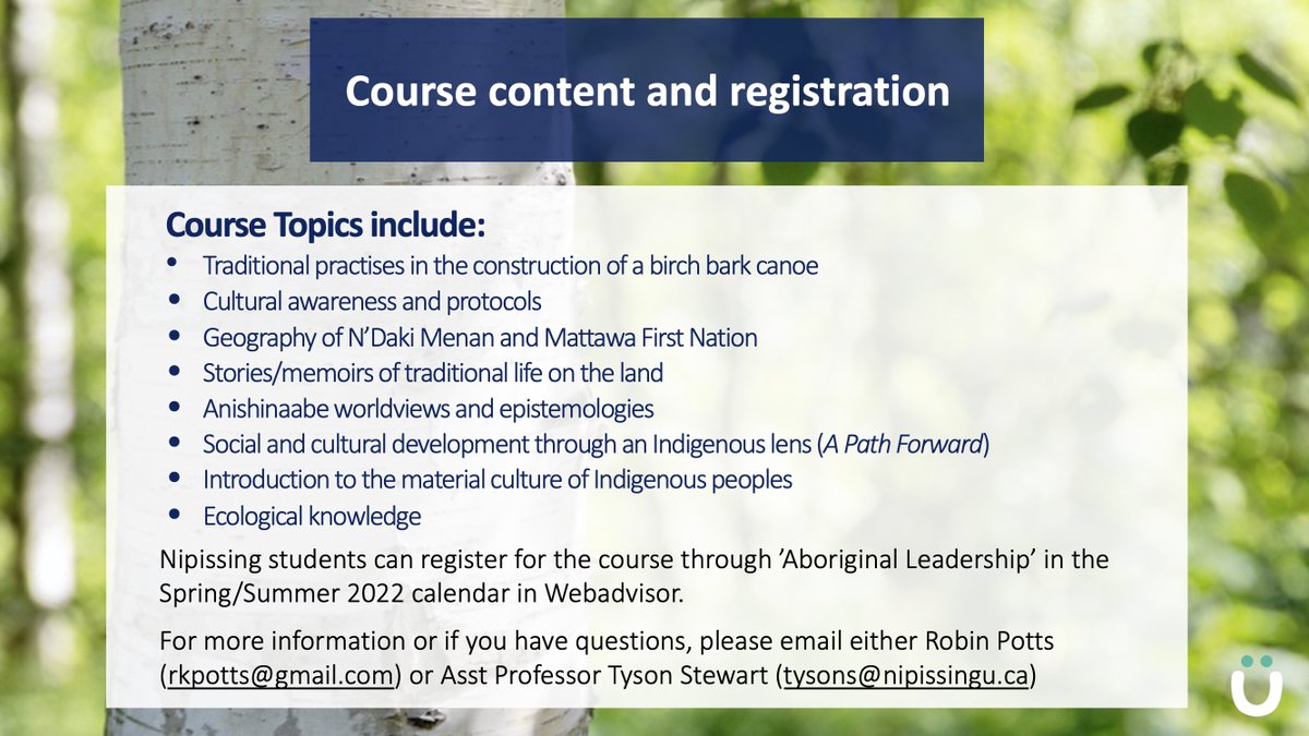 IndigenousNU's tweet photo. Hello Lakers! Are you looking for a summer course to take? If so, look at this great offering! Scroll through the post to learn more. If you have any questions or want more information, send us a DM or check out the contact information listed for Robin &amp; Tyson on the last image! https://t.co/oxK8S7hSxL