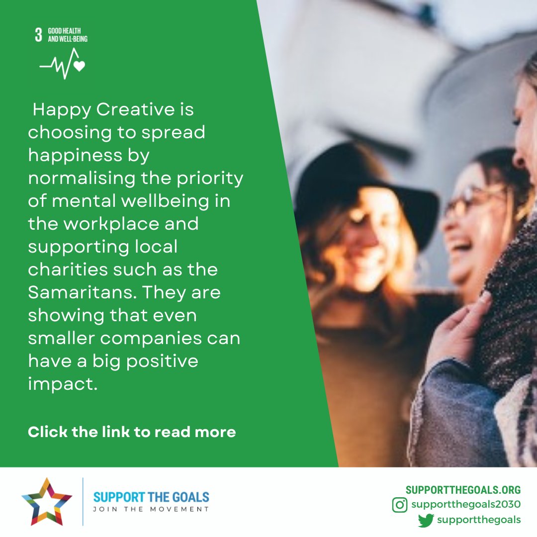 Did you know more than ¼ of UK employees feel like they have hit a psychological breaking point? <a href="/Happy_Creative/">Happy Creative</a> is determined to foster a positive working environment and encourage #positivity amongst staff. Find out how here:supportthegoals.org/how-can-a-loca…
