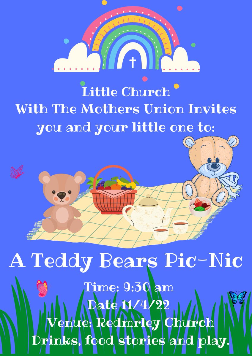 FamilyworkerHLV's tweet photo. You are so welcome to join us on Monday for a teddy bear pic-nic organised by the Mothers Union! @leadonchurch https://t.co/g0pJzbyp8G