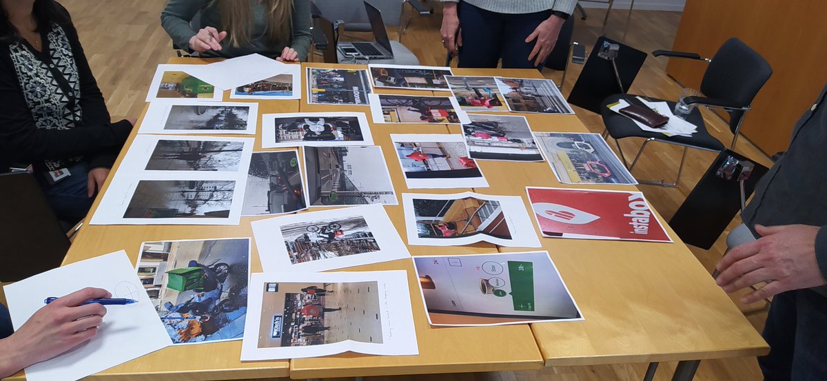 NuriaMS2's tweet photo. This week we had a #photovoice training 📸🎙️by @mfranco_uah, member of the #GIGHEALTH project, funded by @forteforskning at @karolinskainst. We learned how to use photovoice for the aims of our project: how #digitalplatformwork is related to health and wellbeing. https://t.co/ZIeEXfTpsf