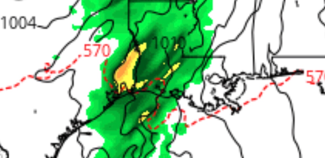 Collin1451's tweet photo. @Radi_WX Yep. I think that’s why they shifted the day 6 outlook a tad south since yesterday. https://t.co/aHsJ98Gx1e