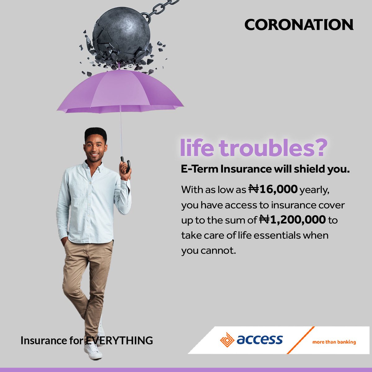 coronation_ng's tweet photo. What cover do you have when life troubles happen?⁣ The E-Term Premium insurance is designed to provide support in case of unforeseen circumstances.⁣
⁣
Get started https://t.co/ORU3zOe88E

#CoronationInsurance #ProsperityPartners #AccessCoronation  #InsuranceforEverything⁣⁣⁣ https://t.co/bb8WFyQFJ9