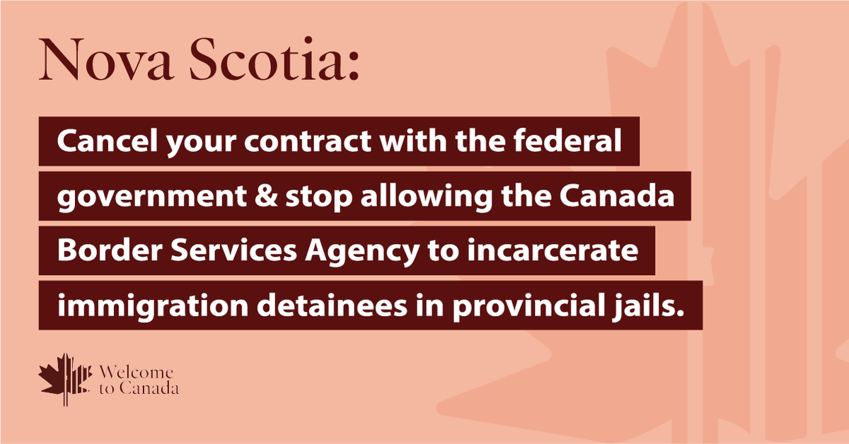 hrw's tweet photo. Premier of #NovaScotia @TimHoustonNS: you can change the lives of people seeking safety or a better life in Canada by cancelling your contract with @CanBorder, which allows immigration detainees to be locked up in your jails! #WelcomeToCanada https://t.co/h0pjBnvVN0 https://t.co/3WIrK6r12i