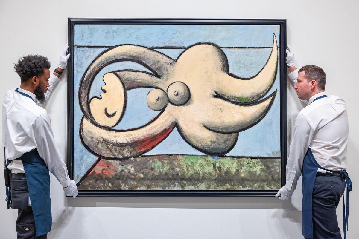 Picasso’s “Femme nue couchée” portrait of Marie-Therese to auction <a href="/Sothebys/">Sotheby's</a> for $60M+. Painted as a sea creature, “she was avid and accomplished swimmer whose powerful, athletic grace in the water was a source of constant fascination for Picasso.”