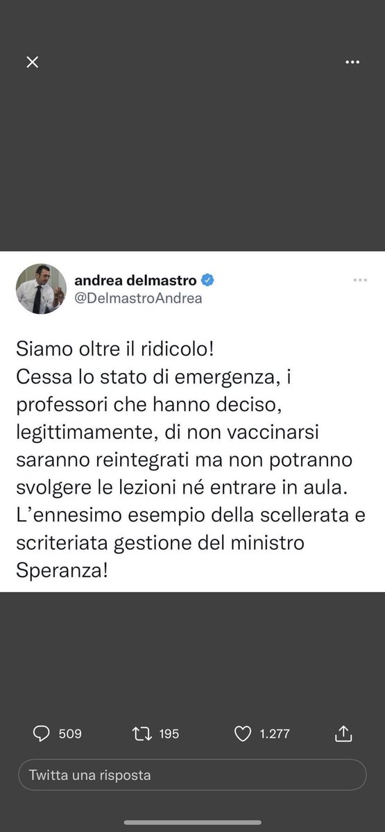 Eh sì certo perché noi cretini,persone civili,che ci siamo vaccinati dobbiamo essere alla pari di chi è andato contro la civiltà?#politicioutofmind