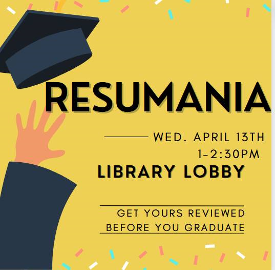 KUCareerCenter's tweet photo. Come get your resume reviewed in the Library Lobby on Wed., April 13th from 1pm-2:30pm! 

-KU Career Center
610-683-4067 https://t.co/5Apb7uz6nN