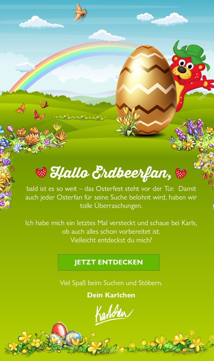 fla_sys's tweet photo. Tolle #Osterpaket e von Karla &amp; Karlchen zu #Ostern und noch viel mehr 🍓🍓🍓 gibts bei #Karls 
https://t.co/0hpKL4CDU7
Hol dir die #App ❗ https://t.co/cVdfzbcfHN