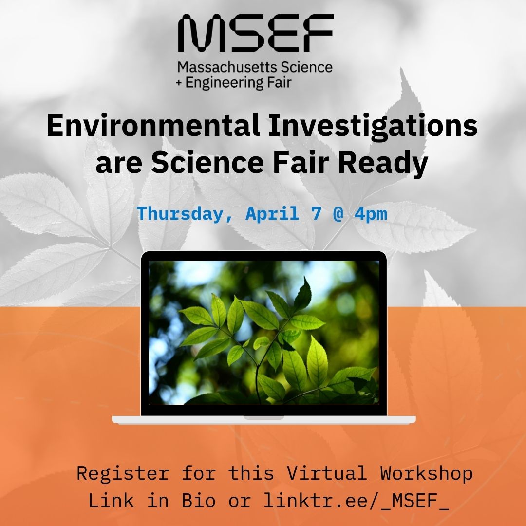 MassScienceFair's tweet image. Happening today at 4pm EST! Sign up to get tips on kick-starting environmental Science &amp;amp; Engineering Fair projects. #changeovertime #climateresilience #ecology #dataanalysis #publichealth #reliableresources #sciencefair Pre-register now ow.ly/Ab3O50ICRnt