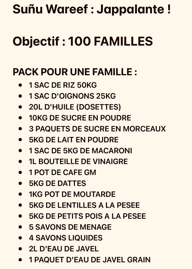 SaWareef's tweet image. #XamSaWareef souhaite venir en soutien à 100 FAMILLES démunies de la région de Dakar et en régions par un don de produits de première nécessité. Nous comptons grandement sur votre aide pour atteindre cet objectif. #CommunityService

Lien de la cagnotte : bit.ly/36ZbpfW