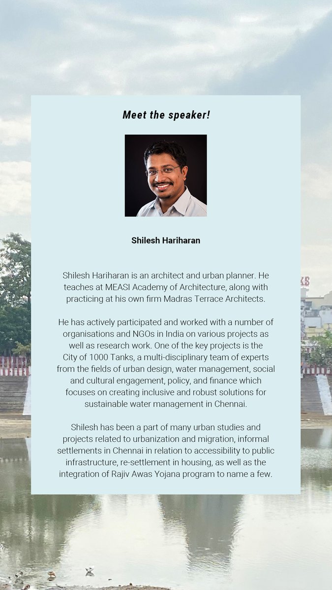 Meet the speaker for tomorrow's Forum session! <a href="/Cityof1000Tanks/">City of 1000 Tanks</a>