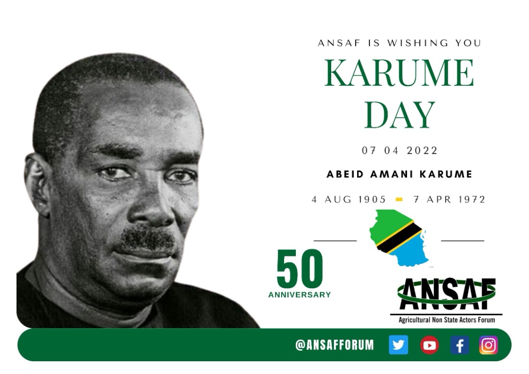 ANSAFForum's tweet photo. We are wishing you Happy Karume Day 2022.
#ansafforum #Karumeday2022 https://t.co/PZr2yBmanT