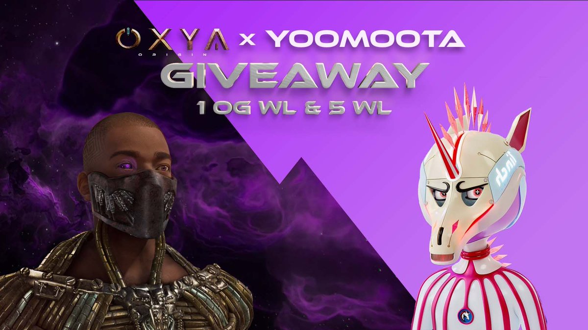 🤝 YOOMOOTA X Oxya Origin 🤝

We are giving away a few WL spots:

💎 5 YOOMOOTA WL
👑 1 OG Landlord WL

To Enter:
1️⃣ Follow <a href="/yoomoota/">Yoomoota</a> &amp; <a href="/OxyaOrigin/">Oxya Origin</a> &amp; @OxyaClub
2️⃣ Like &amp; RT
3️⃣ Tag 3 friends

⏰24hrs

#NFTs #NFTGiveaway #NFTCommunity