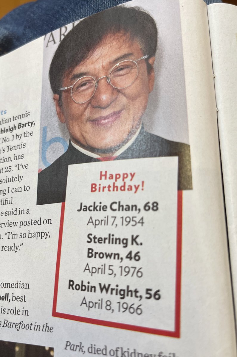 雑誌を見ていたら「あっ！」ってなりました。
Happy birthday our hero “Jackie”