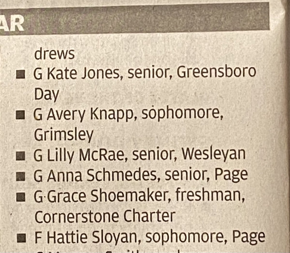 edj3320's tweet photo. In addition to Candice William’s 1st Team All Area selection congratulations to Anna and Hattie for receiving votes for the All Area Team! https://t.co/Q0F1ONn0rv