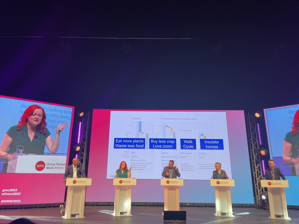 <a href="/GreenSolitaire/">Solitaire Townsend</a> at the #GMW2022, talking about the <a href="/IPCC_CH/">IPCC</a> recent report on Climate Change. Is it the final  brief on how to unf**k the planet &amp; what can advertisers do ? <a href="/wfamarketers/">WFA</a>