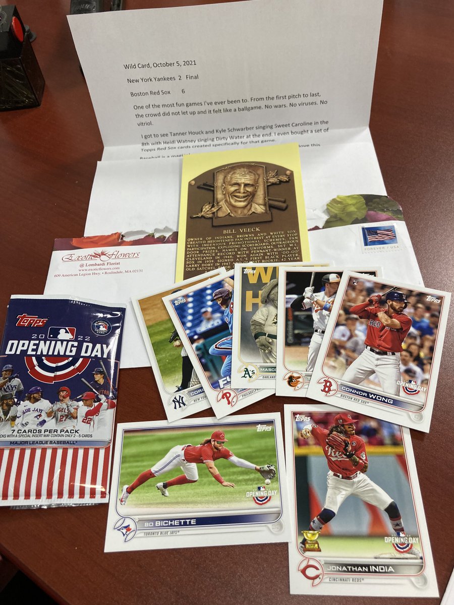 NickFronduto's tweet photo. One of the best traditions of the year! Getting my Opening Day Pack+ from ⁦@RickCanale⁩ . Very cool and thoughtful! Thank you, Rick! Go ⁦@RedSox⁩! https://t.co/0TY0jQTHSD