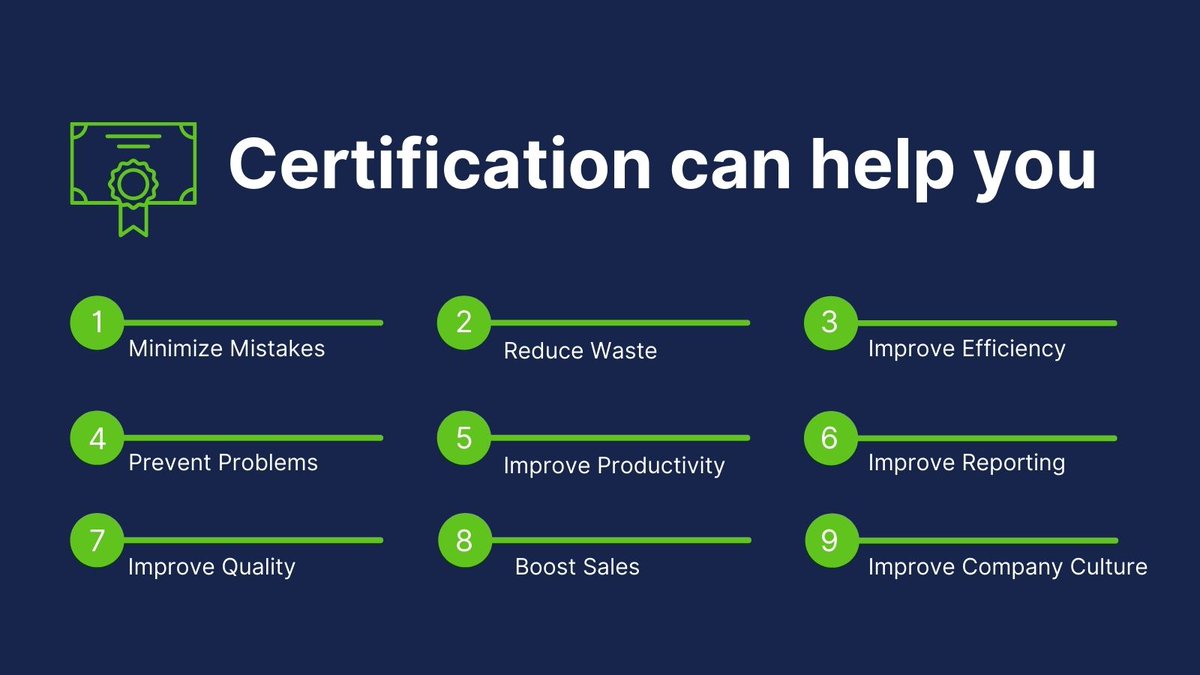 There are so many reasons to get certified in your industry's standards. Certification helps improve productivity, quality, company culture, and more! Visit orioncan.com to learn more.