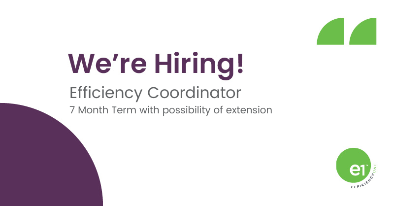 efficiencyns's tweet photo. The Efficiency Coordinator will join our New Home Construction team and will assist and coordinate program administration activities. Should possess high attention to detail and strong organization and communication skills. To apply please visit https://t.co/xNM3o9utHK #Hiring https://t.co/0IzhJ47vIJ