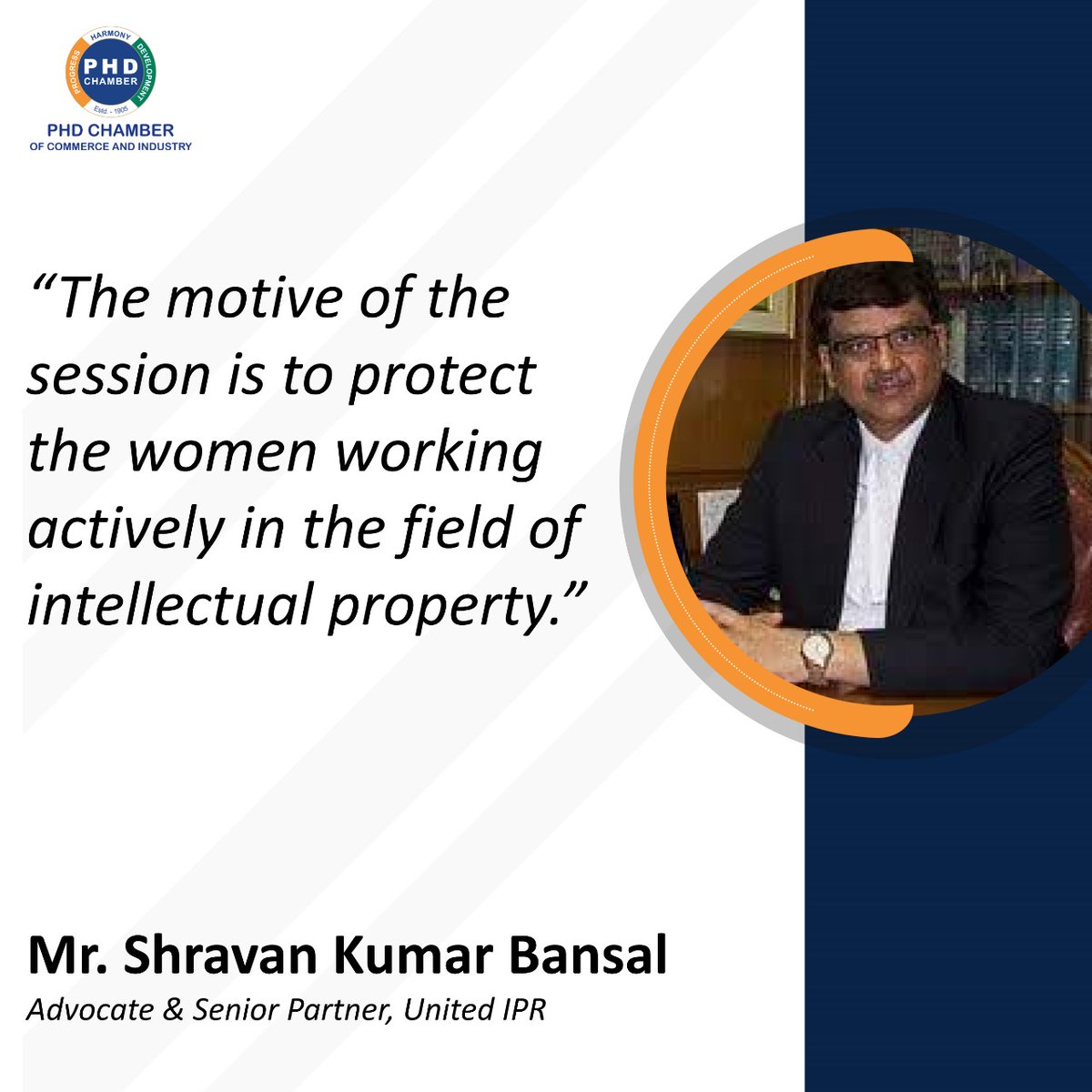 phdchamber's tweet image. Mr. Shravan Kumar Bansal, Advocate &amp;amp; Senior Partner, United IPR shares his insightful thoughts during the inaugural session of  “Women in IP: Global Networking Event, 2022”.

#IPR #AIPLA #Networking #Women #Global #Intellectual #Property #Rights #Insights